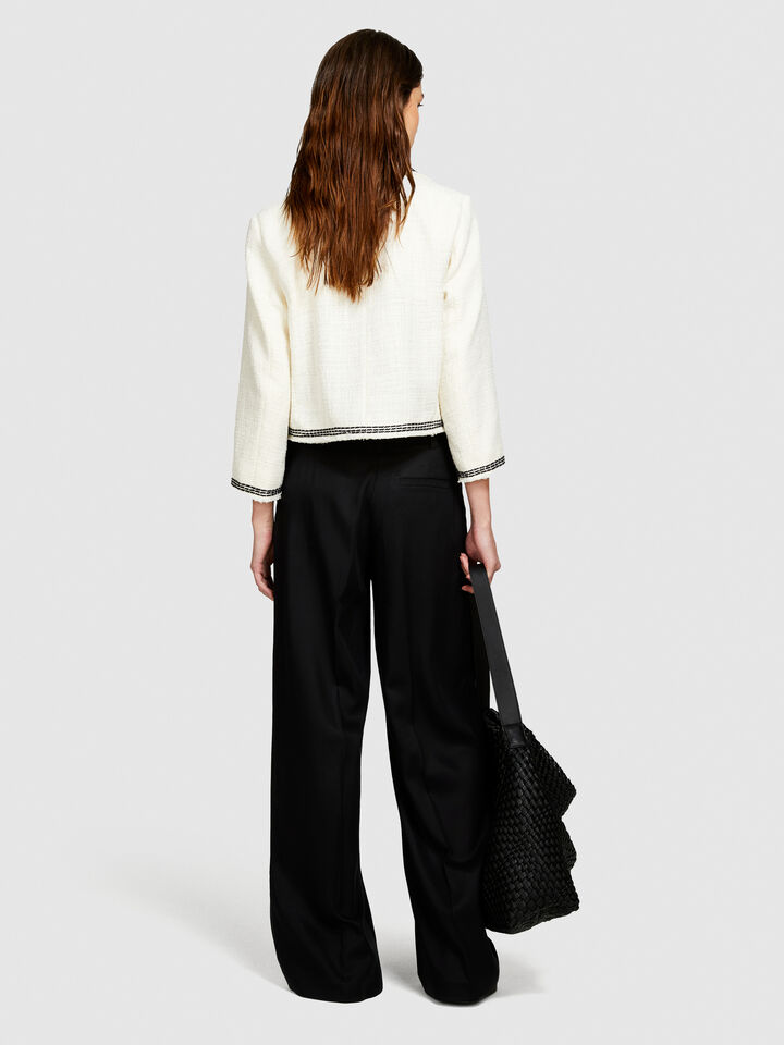 Low-waisted flare trousers - women's flared trousers - Black | Sisley image number 3